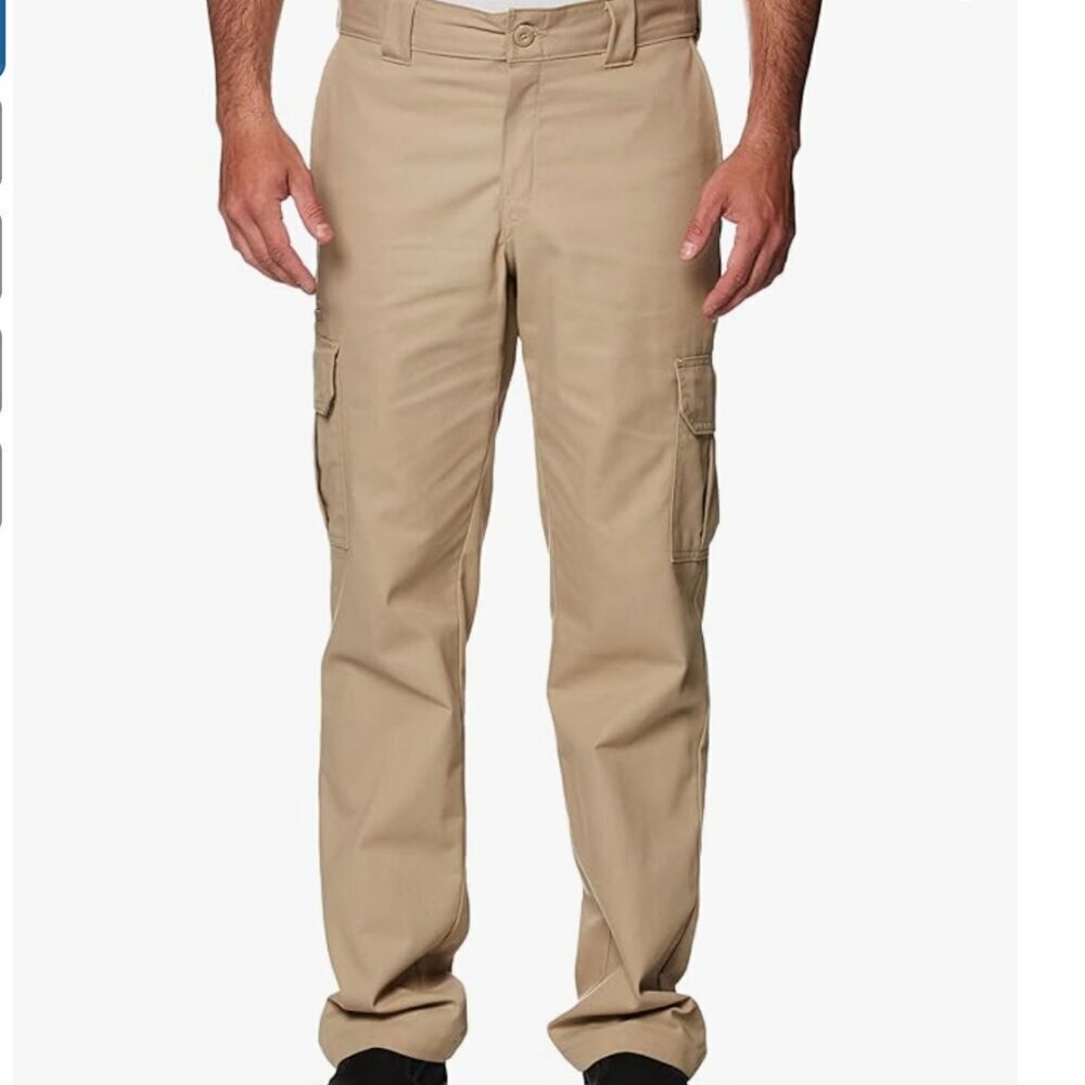 NWT Dickies Men's Regular Straight Stretch Twill Cargo Pant, desert sand, 42x32